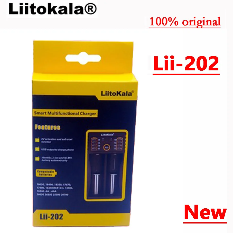 Зарядное устройство Liitokala для аккумуляторов зарядное 3 7 В/1 2 В 18650/26650/16340/18500 с