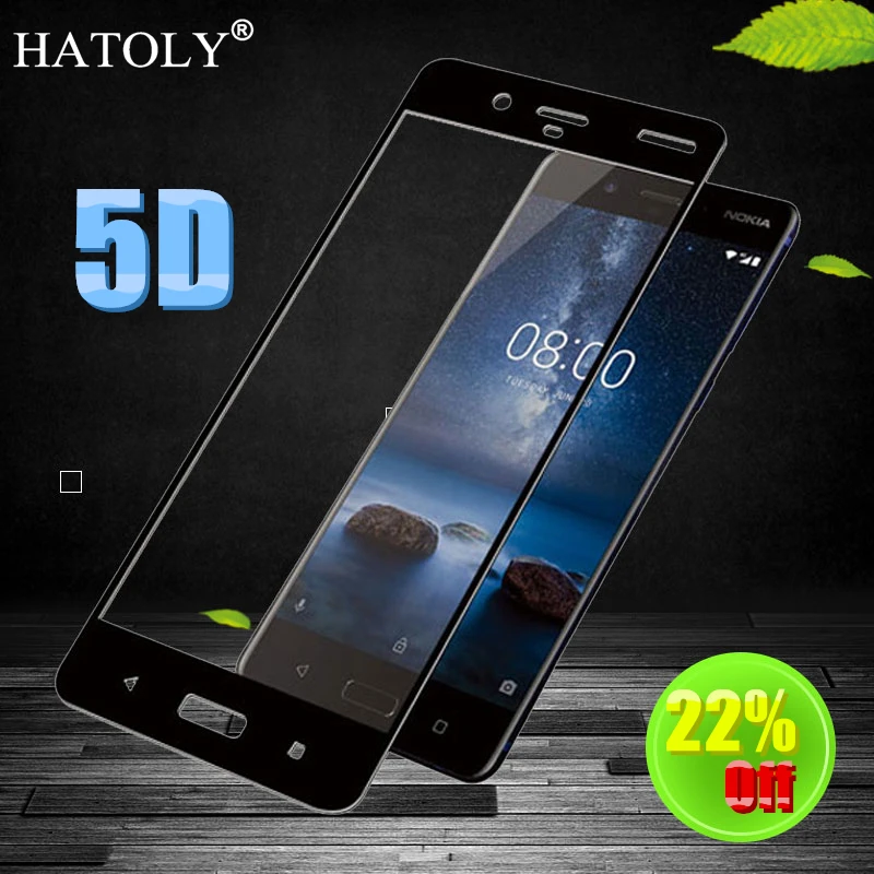 Закаленное стекло HATOLY 5D для Nokia 8 Защита экрана TA 1004 1012 Защитная пленка с полным