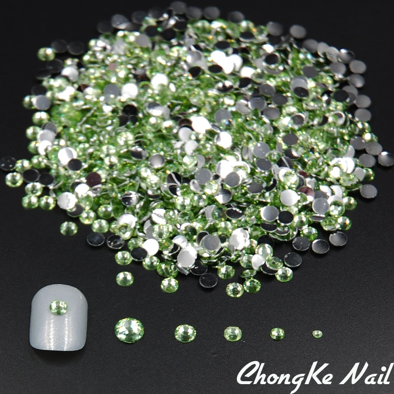 5 размеров перидот/светло зеленый цвет 3D дизайн ногтей бриллианты Блестящие
