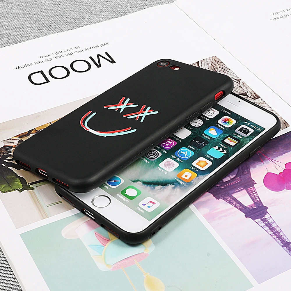 Модный черный чехол LOVECOM с принтом для iphone X, XS, Max, XR, 6, 6 S, 7, 8 Plus, Ударопрочный Мягкий силиконовый чехол для задней панели телефона, подарок