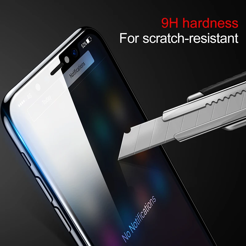 Baseus 0.3mm Full protective Film For iPhone X 3D Anti Blue Light Screen Protector for 10 Coverage Tempered Glass | Мобильные