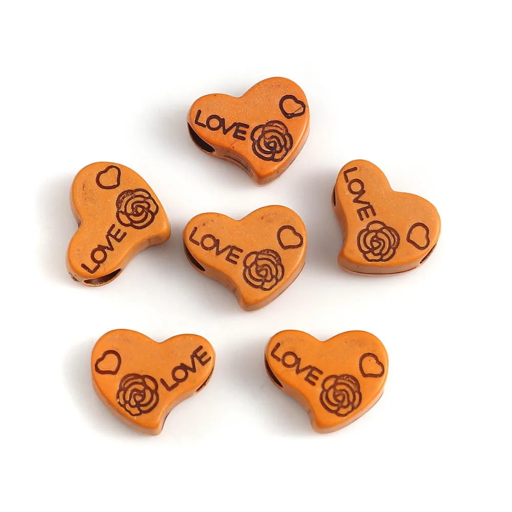 DoreenBeads Модные Акриловые бусины бабочка животное коричневый узор сообщения