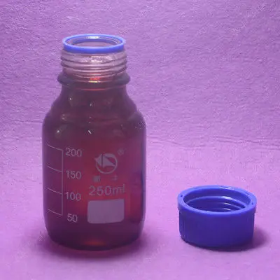 250 мл флакон янтарно-коричневого реагента с крышкой автоклавируемый тяжелая
