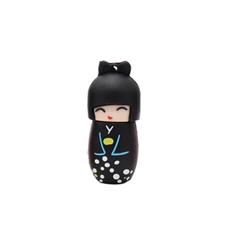 USB флеш-накопитель с героями мультфильмов, японские ручки для девочек, 4 ГБ, 8 ГБ, 16 ГБ, 32 ГБ, 64 г, милый стакан, флешка, карта памяти, креативный usb-флеш-накопитель в подарок - Цвет: Black