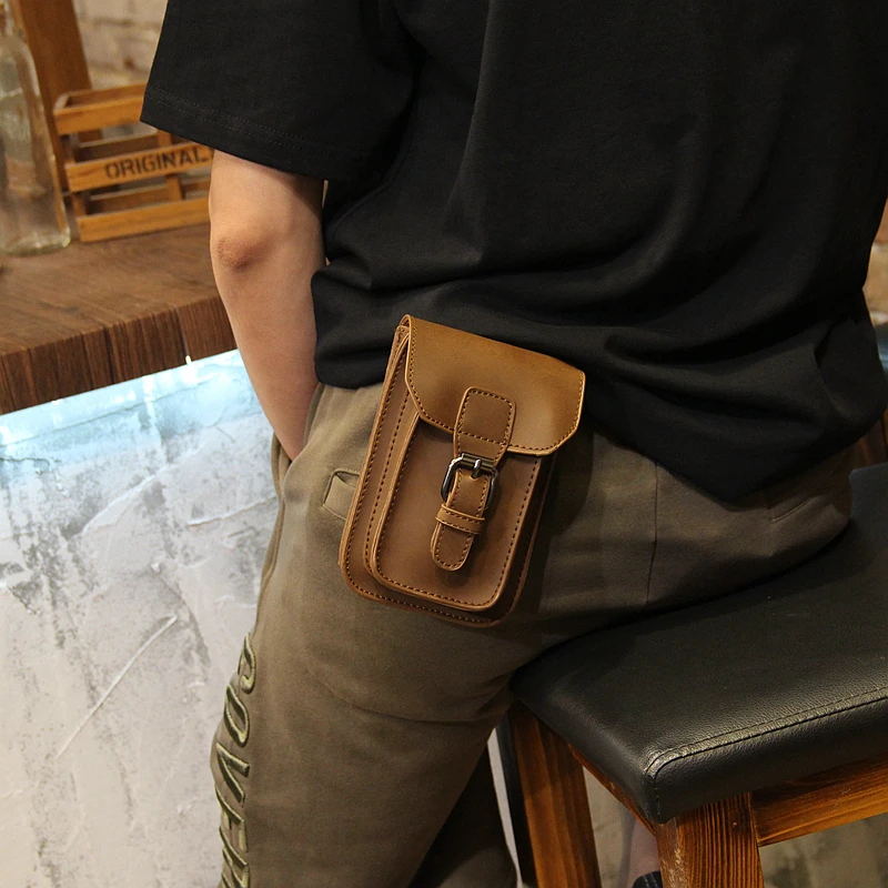 Винтаж искусственная кожа Crazy Horse мужской рюкзак с одной лямкой для путешествий Fanny Pack шлевки Hip сумка Кошельки, сумочки известного бренда телефонные чехлы M660