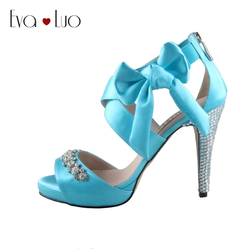CHS674 цвет морской волны галстук-бабочка свадебная обувь классические сандалии