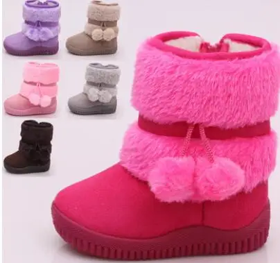 2016 Зима Снег Сапоги Для Детей Мальчиков И Девочек Толстые Теплые Замшевые Снега