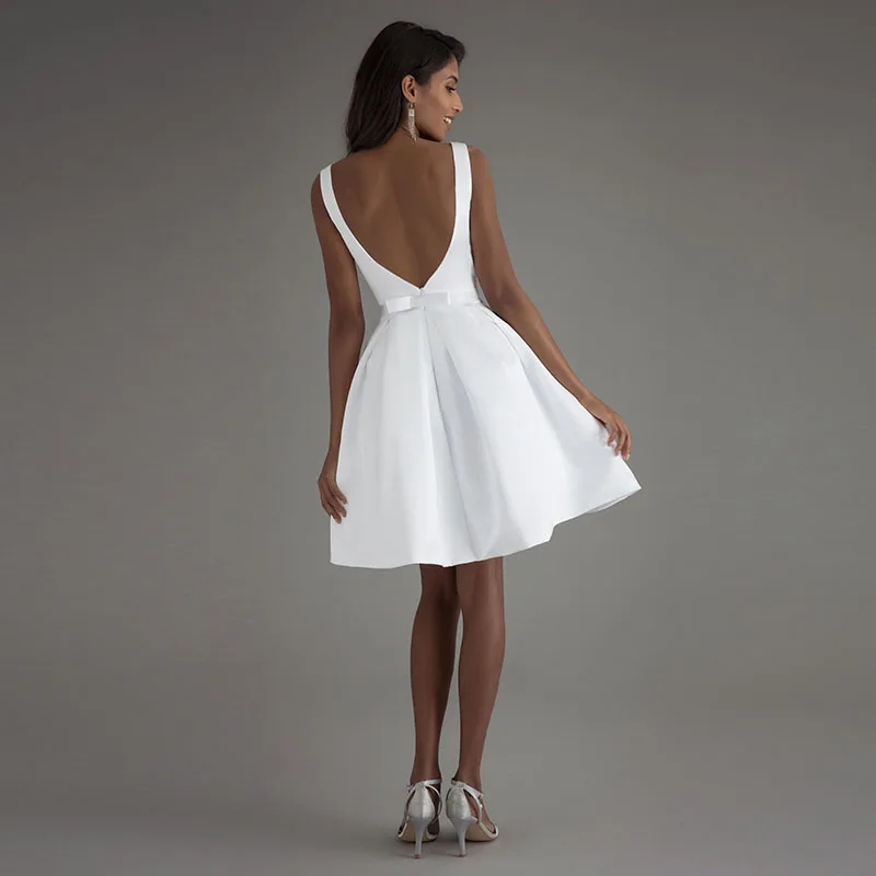 Мини Короткие пляжные свадебные платья 2019 Vestido Noiva Praia простые белые реальные фото