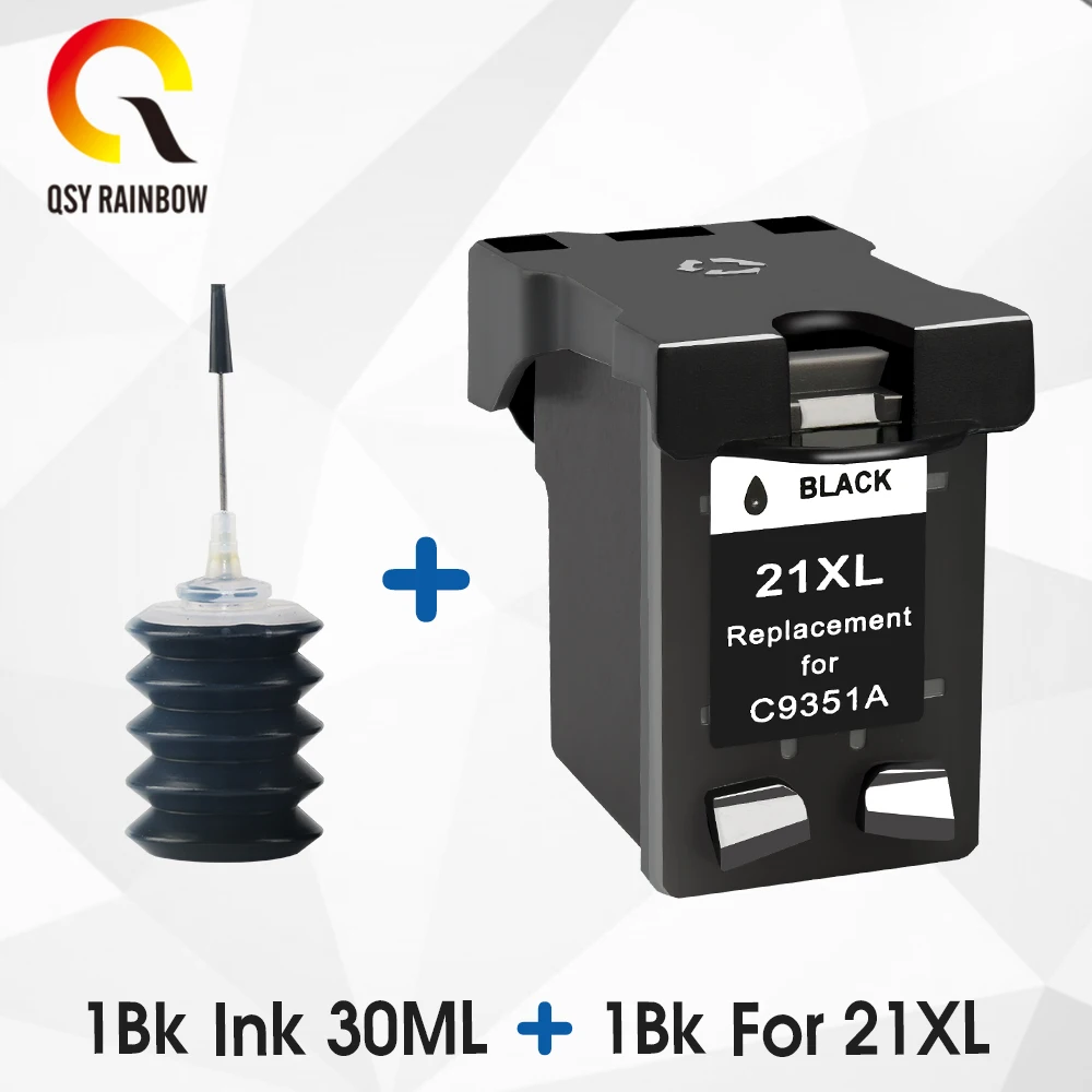 Чернильный картридж QSYRAINBOW совместимый с HP 21 для 21xl D1445 D1455 D1460 D1468 D1470|Чернильные