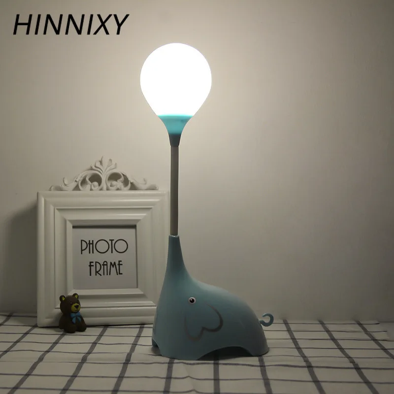 Hinnixy Настольная лампа с изображением слона белого синего розового цвета