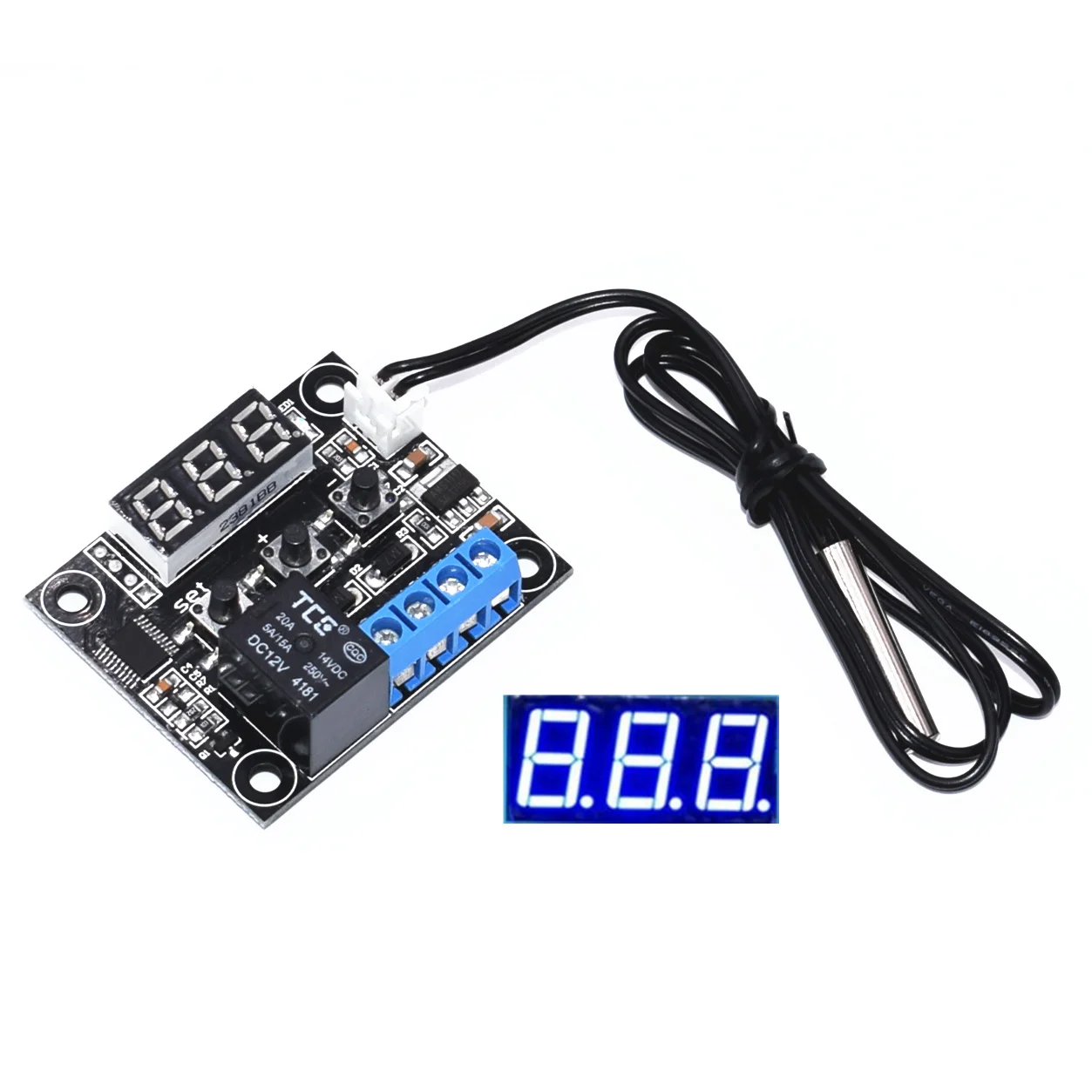 W1209 blue 1 шт. W1209 синий/красный светильник DC 12 В температура отопления охлаждения термостат контроль температуры Переключатель Регулятор температуры термометр термо - Цвет: W1209 blue