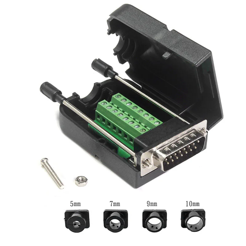 D-SUB DB15 VGA Мужской и женский головы 2 ряда 15 контактный разъем распределительный терминал винт гайка Тип DIY разъем
