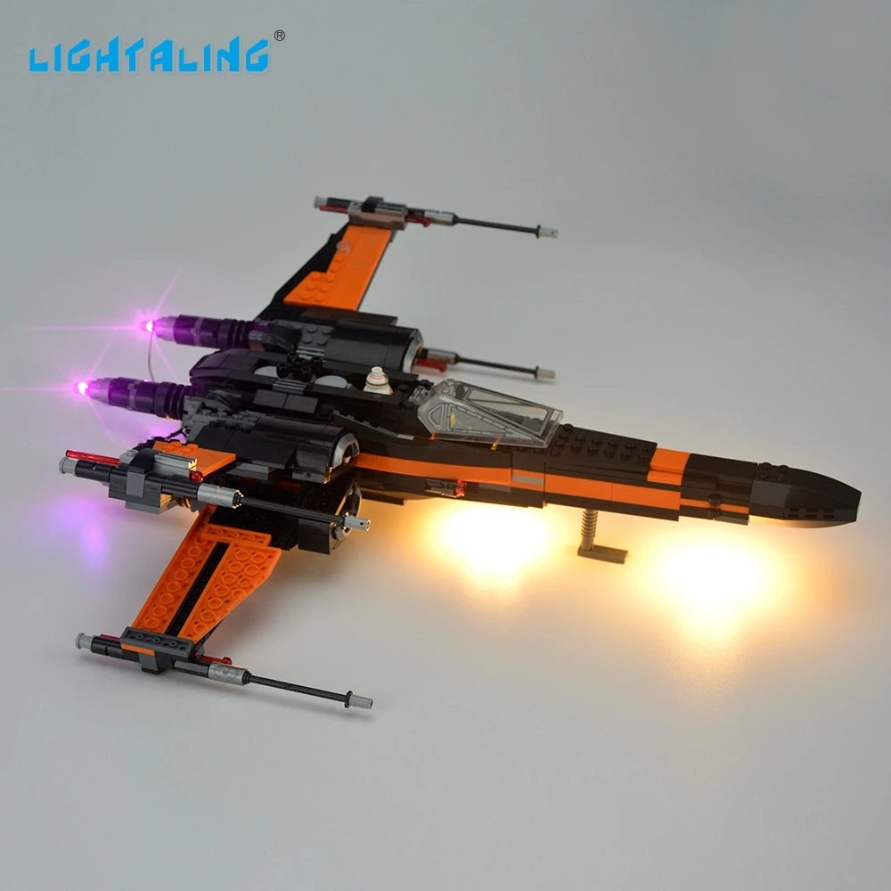 Светильник aling светодиодный светильник набор для известного бренда 75102 Poe's X-Wing Fighter модель комплект блоки игрушка