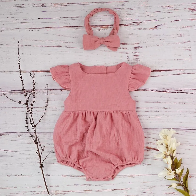 dusty pink with head Осенняя одежда для маленьких девочек; хлопковый комбинезон с длинными рукавами для новорожденных; зимний льняной комбинезон; реквизит для фотосессии; Одежда для младенцев - Цвет: dusty pink with head