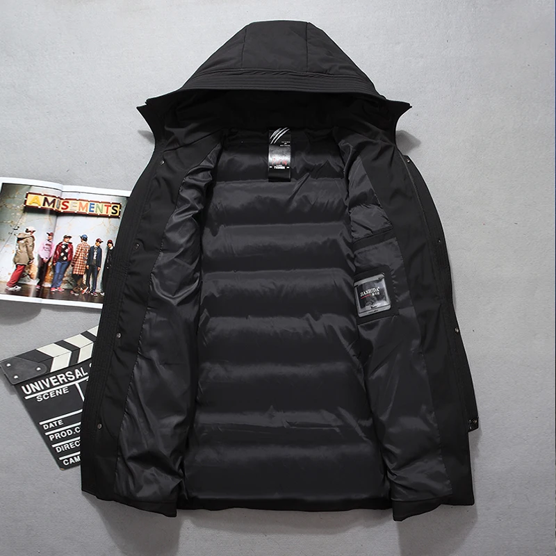 Новинка 2019 зимняя куртка на белом утином пуху для мужчин модная мужская с