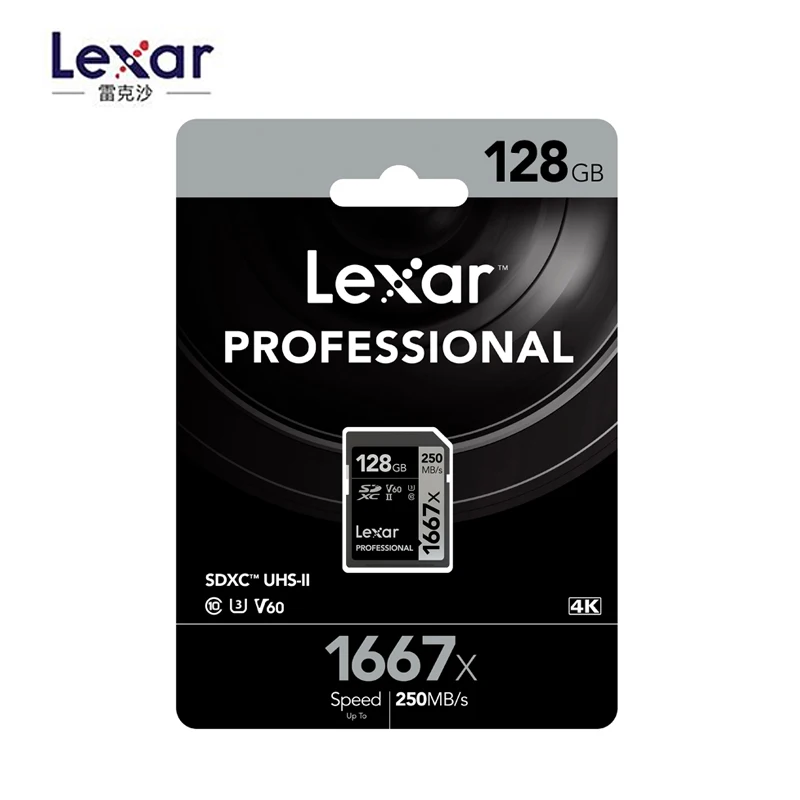 Оригинальная карта памяти Lexar 250 Φ 1667x SD 64 Гб 128 ГБ 256 SDXC МБ/с. U3 для цифровой камеры 3D