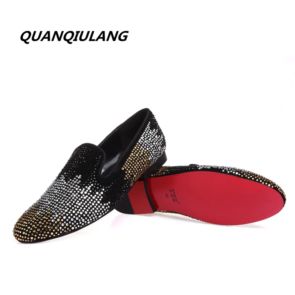 Новинка 2017 года дизайнерские красные туфли обувь золотистого цвета со стразами