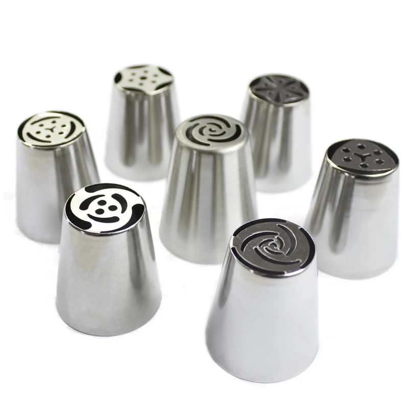 

7Pcs/Set Russian Nozzles Tulip Tips Icing Piping Nozzles Cream Pastry Decorating Tips Set Cake Cupcake Decorator Confeitaria