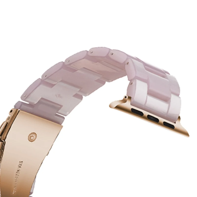38 42 мм розовый резиновый смарт-ремешок для Apple i Watch ios сменные ремешки спортивный браслет на запястье умные часы аксессуары для женщин