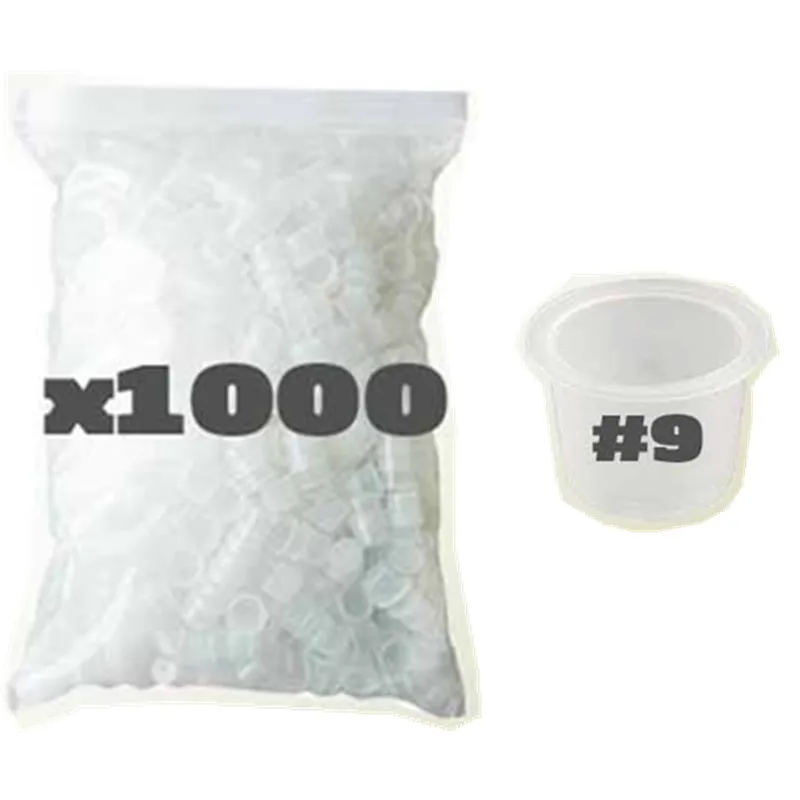 

1000pcs/bag 9mm Small Size White Tattoo Ink Cups Caps for Needle Tip Grip Supply Wholesale -- ICC#9-1000