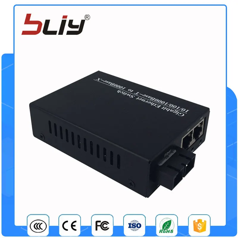 1g2e 1 волокно 2 RJ45 порт gigabit ethernet волоконно оптический коммутатор Dual media converter
