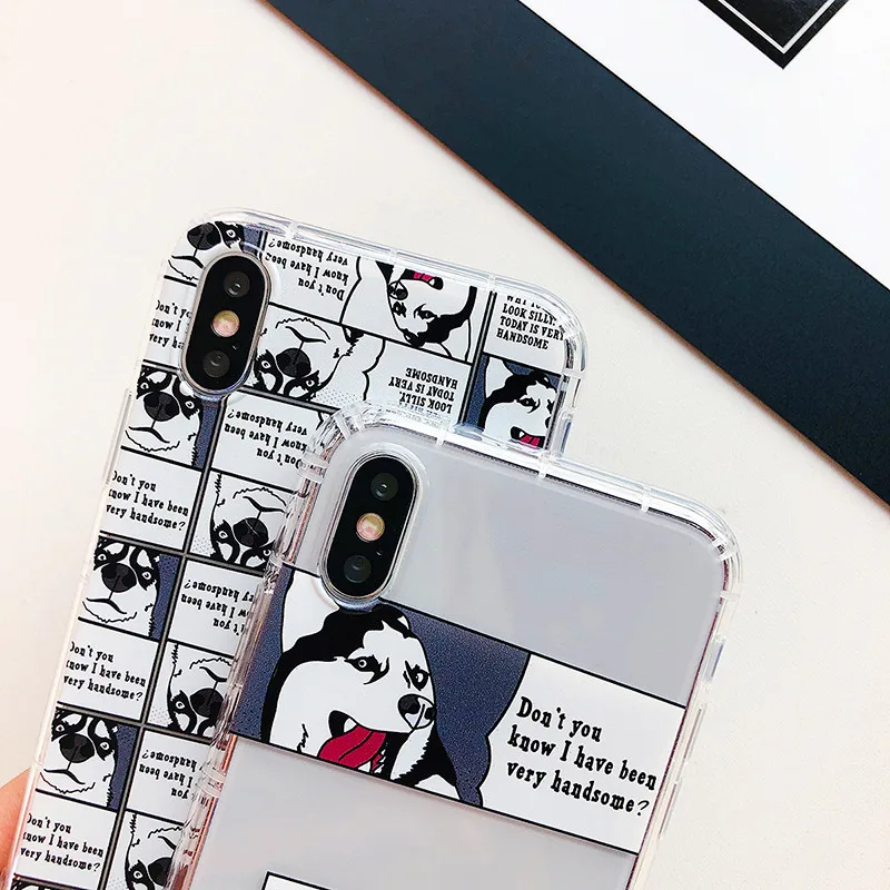 Милый мультяшный чехол для телефона iphone 7 6s X xr xs max прозрачный мягкий с