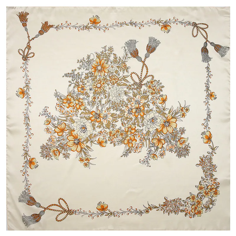 Luxury Brand Women Scarf 90x90cm Square Bandana For Head Large Hijab Silk Letter Scarfs Ladies Female Shawl Scarves Warps |