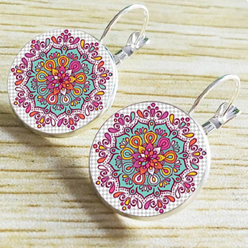 Новое поступление индийские серьги Мандала символ ом буддизм дзен ретро модные