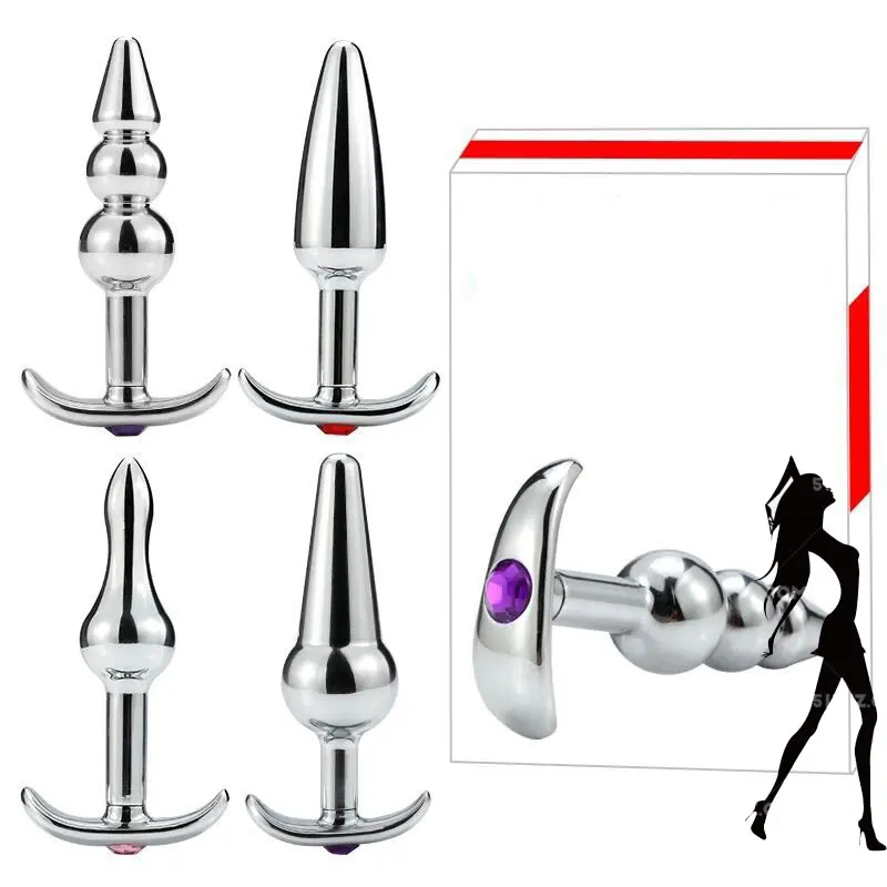 4 стиля уличная металлическая Анальная пробка секс игрушки с кристаллами