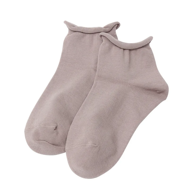Light Purple Женские носки; Новинка года; модные 1 пара носков по щиколотку; хлопковые однотонные Повседневные Дышащие Носки ярких цветов для девочек; Модные женские носки - Цвет: Light Purple