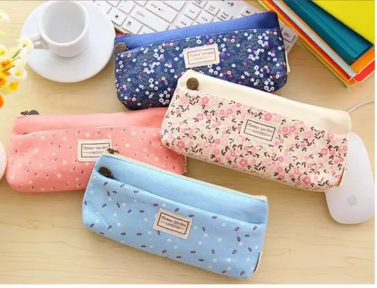 Двойная Молния цветок пенал Портативный Студент студент инструмент школа офиса