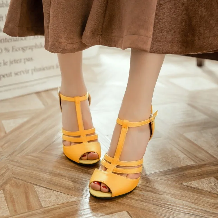 Сандалии женские на высоком каблуке Босоножки с открытым носком обувь толстом