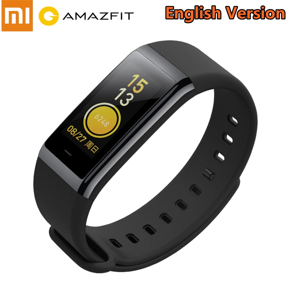 Фитнес-браслет Amazfit Cor, 1,23 дюймов, ips цветной экран, смарт-браслет, 5 АТМ, водонепроницаемый монитор сердечного ритма, английская версия