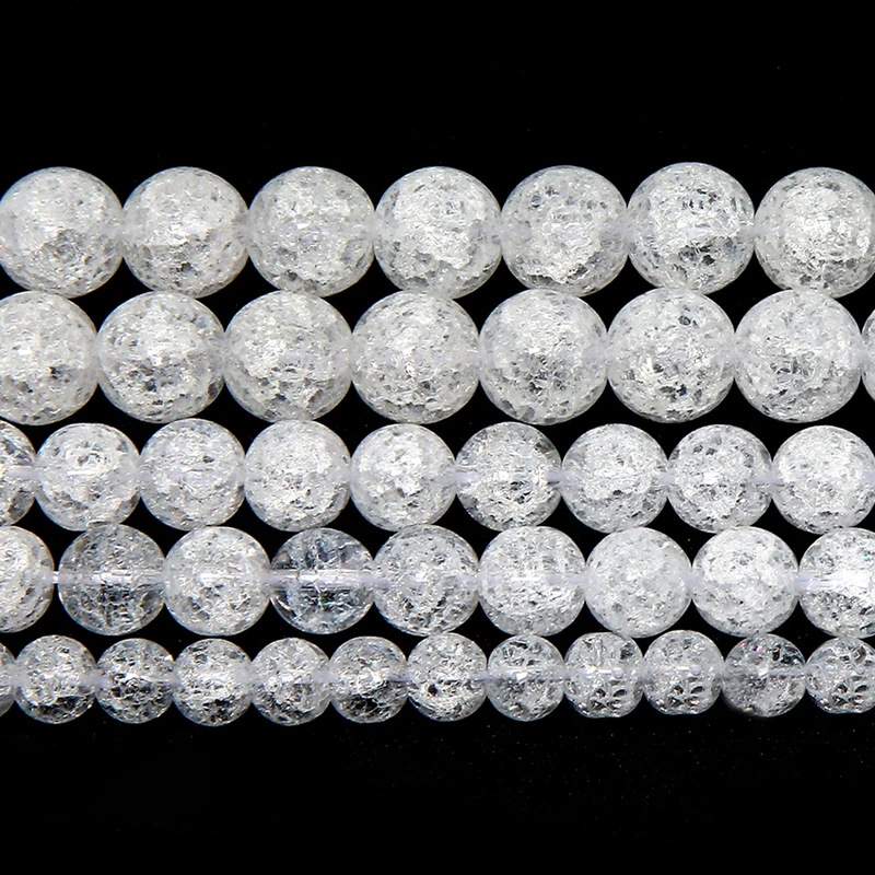 Натуральный белый снег треснутый кристалл камень Бусины круглые свободные