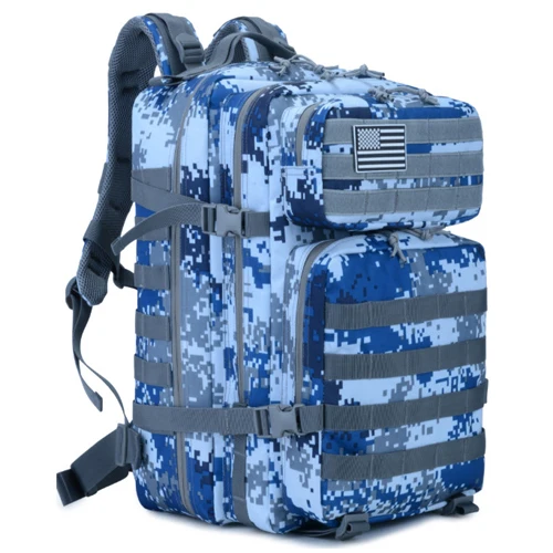 Navy Camo 45L военно-тактические рюкзак с камуфляжным принтом Открытый Армия Нападение Молл рюкзак Водонепроницаемый нейлон EDC мешок для кемпинга Пеший туризм походы - Цвет: Navy Camo