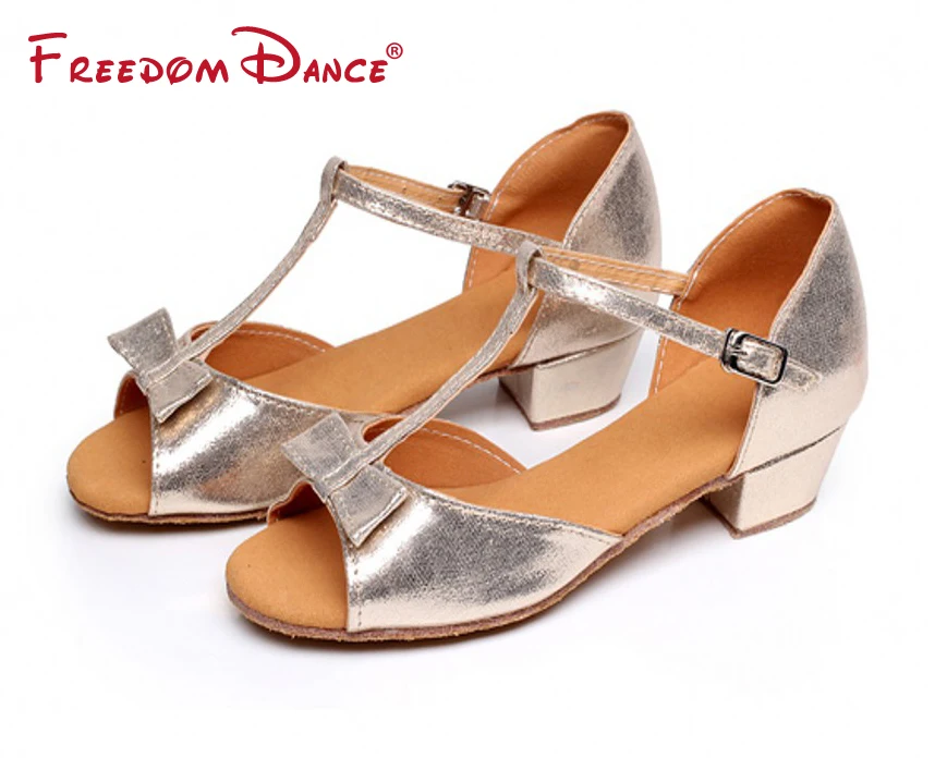 Обувь для латинских танцев на низком каблуке со скидкой девочек и подростков