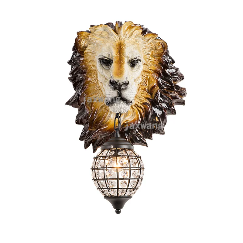 American led Animal wall lamp Modern resins Lion light industrial deco bedroom glass shade lighting staircase luminaire | Лампы и