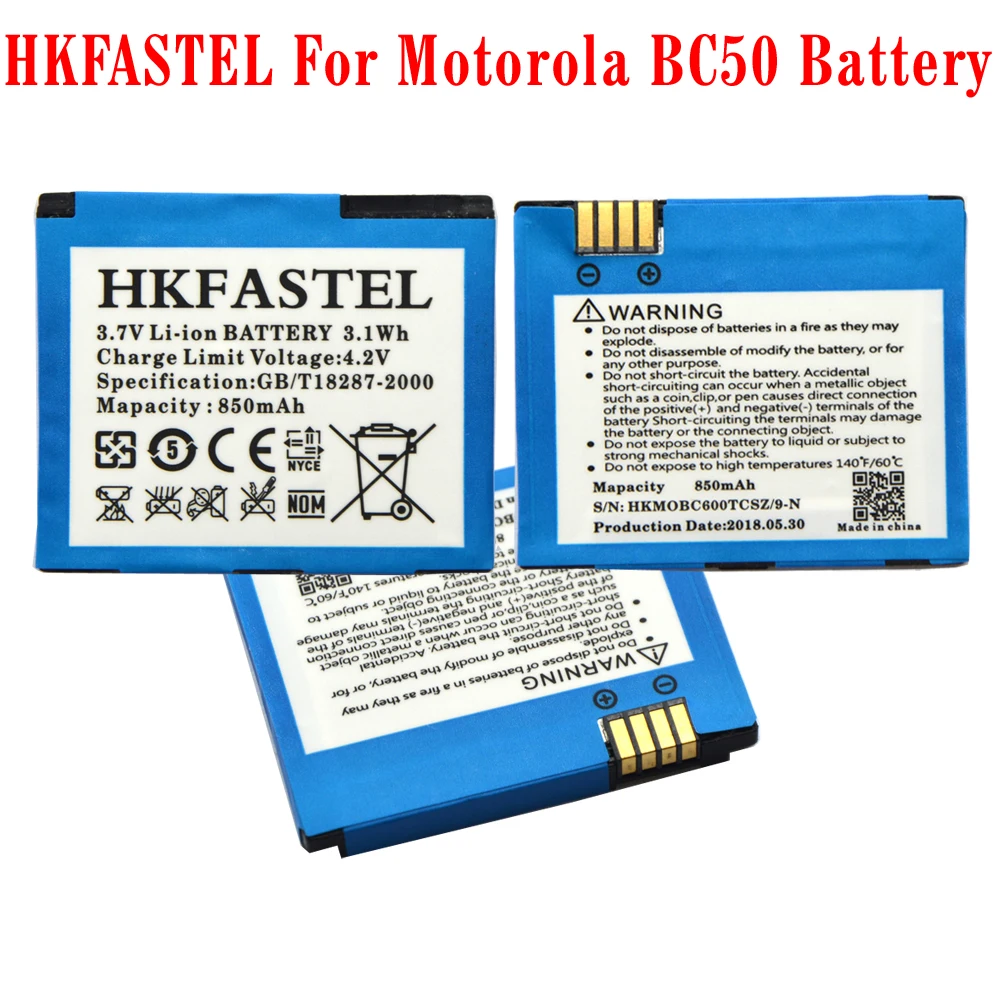 Новый аккумулятор HKFASTEL BC50 BC 50 мобильный телефон для Motorola KRZR K1 K2 L6 L6i L6g L7 L7C R1 Z1 Z3 E8 L2