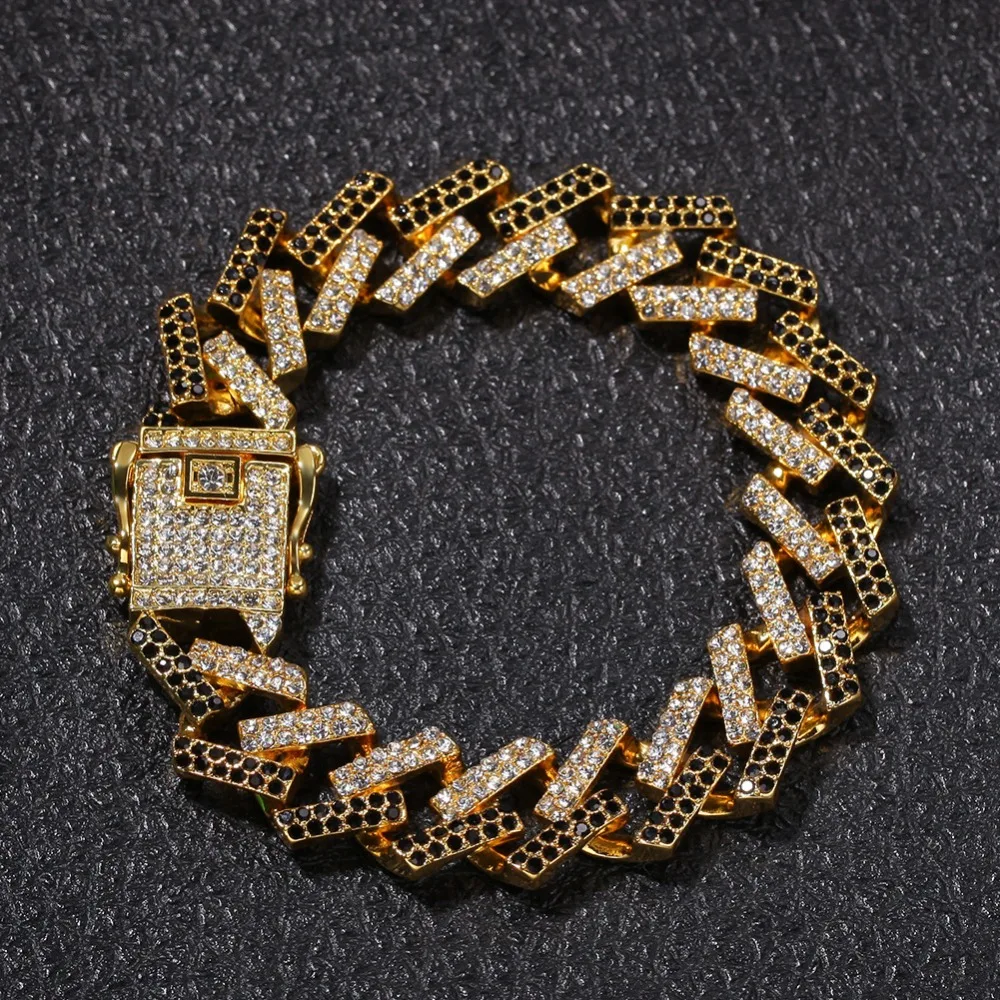 Новое поступление мужской хип хоп Iced Out Bling браслет cz модные браслеты из США кубинские звенья мужские ювелирные изделия Хип-хоп подарки