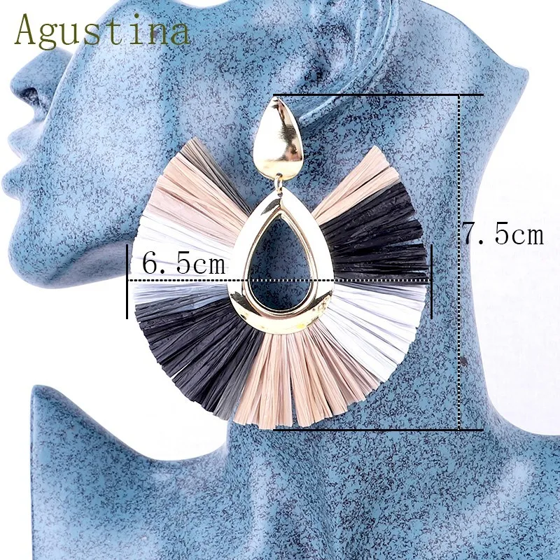 Серьги из ротанга для женщин серьги с кисточками богемные модные ювелирные