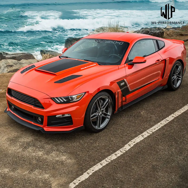 HT Стиль углеродного волокна боковые юбки Автомобиль Стайлинг Для Ford Mustang Henntop стиль кузова автомобиля комплект