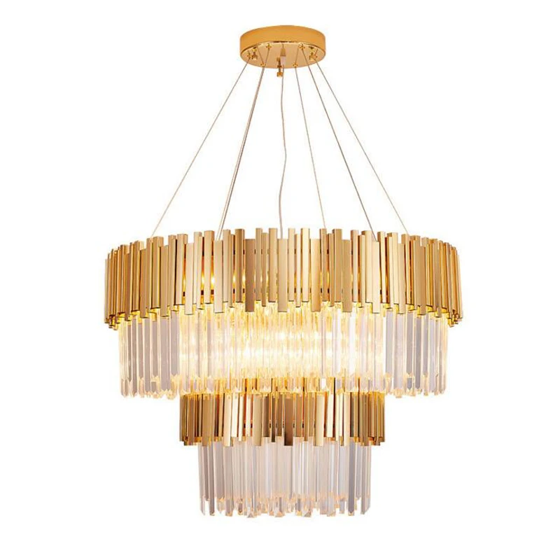 

Nordic Postmodern Chandelier Golden Villa Large Crystal Lamp Living Room Lamp Atmosphere Creative Hotel Lobby Hanging Lamp led