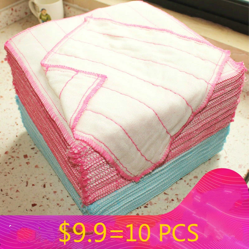 

Kitchen Oil-free Dish Cloth Housekeeping Wipes Oily Rags AbsorbentLint-free Thick Towels Cotton Yarn dish towel