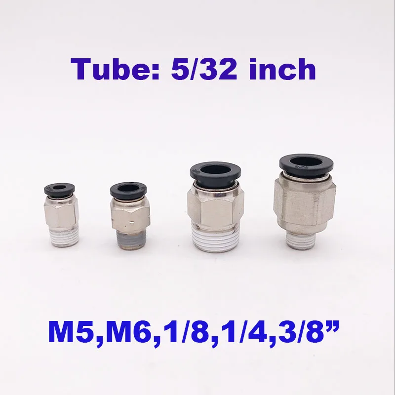 5/32 дюймовая Воздушная трубка M5 1/8 1/4 3/8 BSP/NPT прямой Соединительный пластиковый
