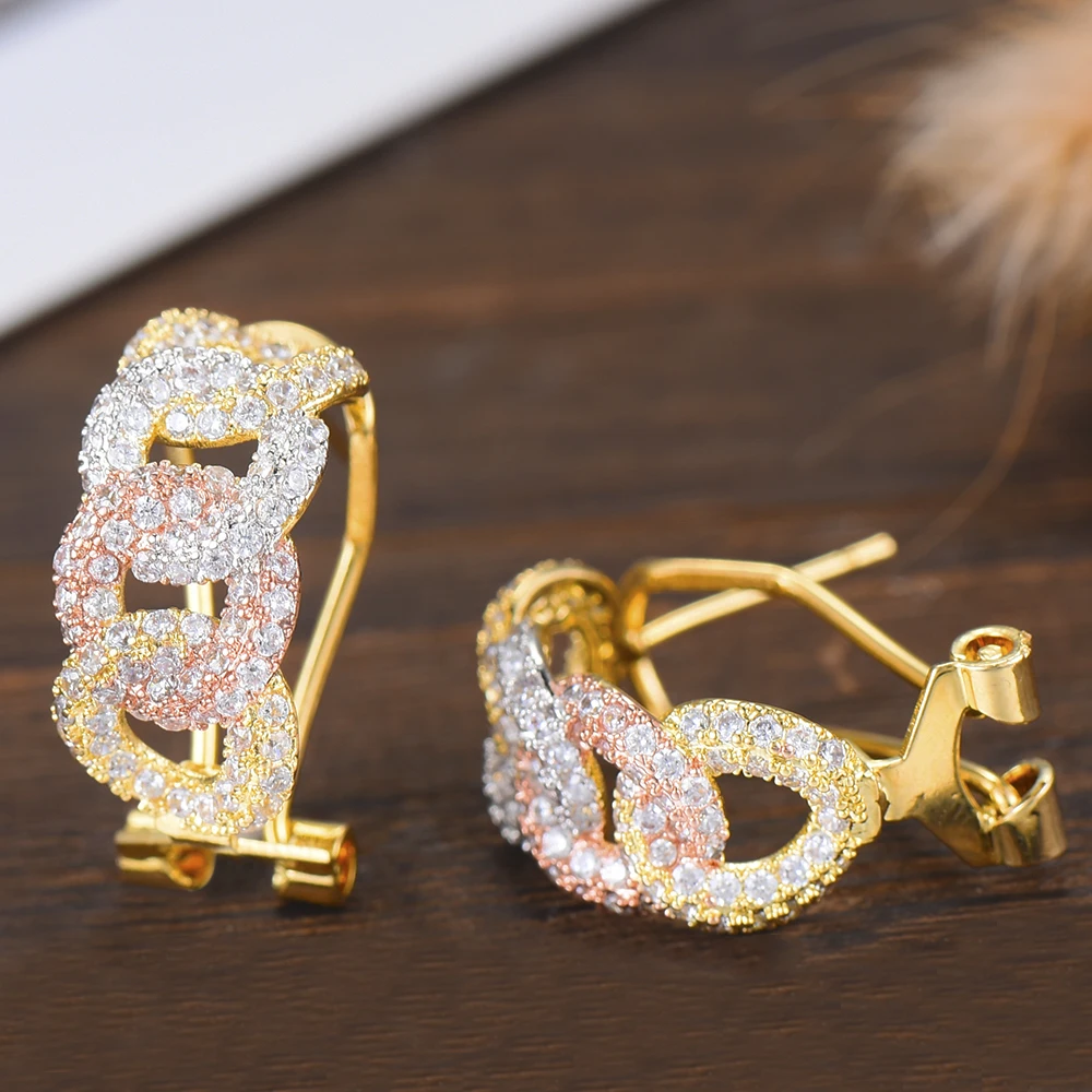 Godki роскошный круглый соединитель кубического циркония массивные большие