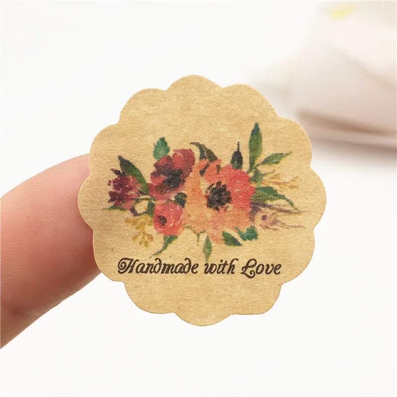 100 шт. ручной работы венок этикетки подарочная упаковка наклейки на сумку