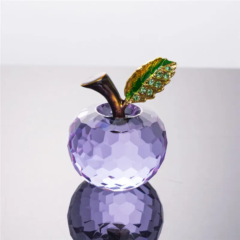 

40mm Purple Glass Apple Ornaments Home Decoration Accessories Best Gift For Friend Wholesale
