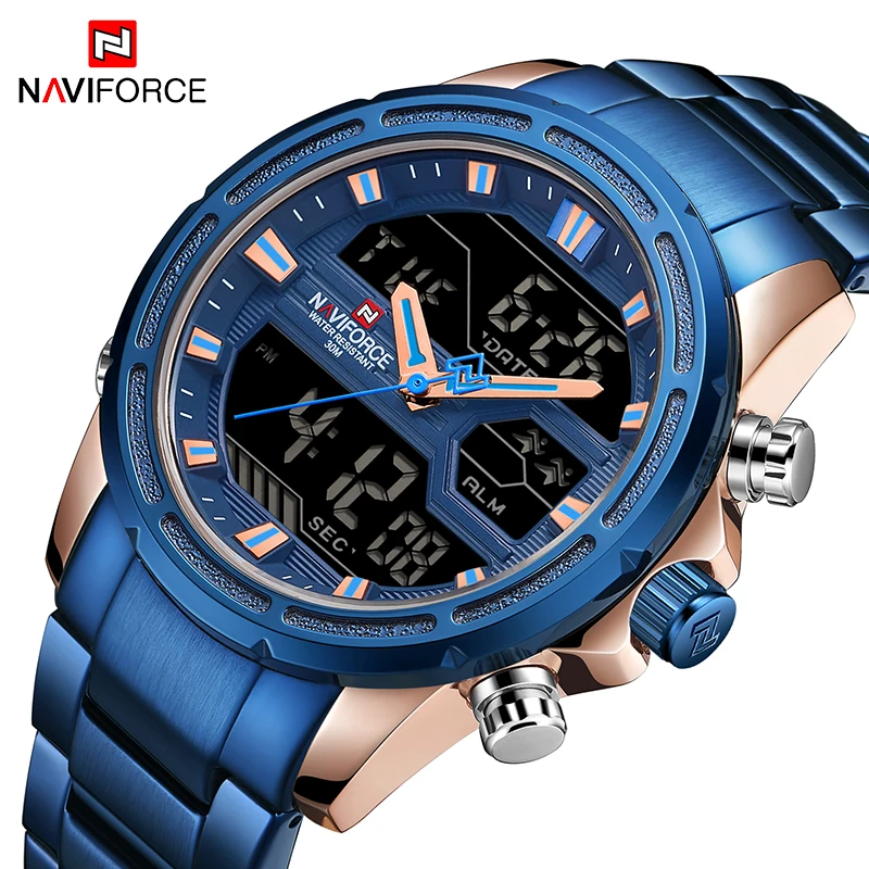 NAVIFORCE Лидирующий бренд мужские военные спортивные часы светодиодные цифровые