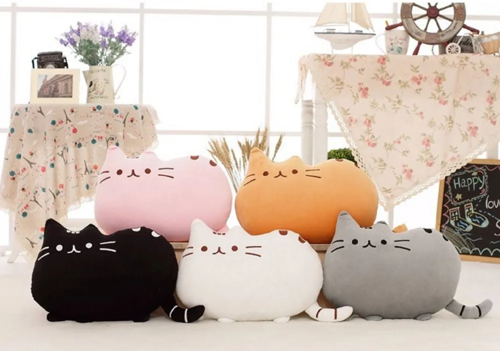 Симпатичная мягкая подушка в форме кошки для дивана украшение кровати плюшевое
