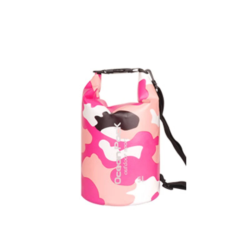 5L Pink 5L/10L/15L/20L/30LWaterproof сумки хранения сухой мешок камуфляж рюкзак для каноэ Байдарка Рафтинг Спорт на открытом воздухе сумки для плавания - Цвет: 5L Pink
